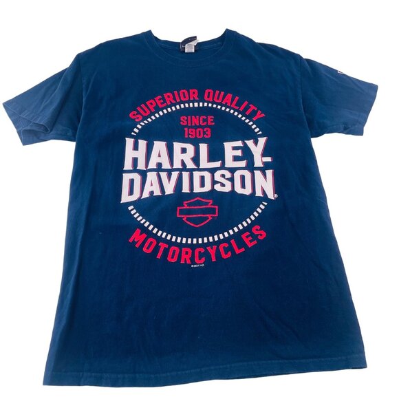 Harley-Davidson Blue T-Shirt Since 1903 Superior  Motorcycles Concord NC Size M - Picture 1 of 5